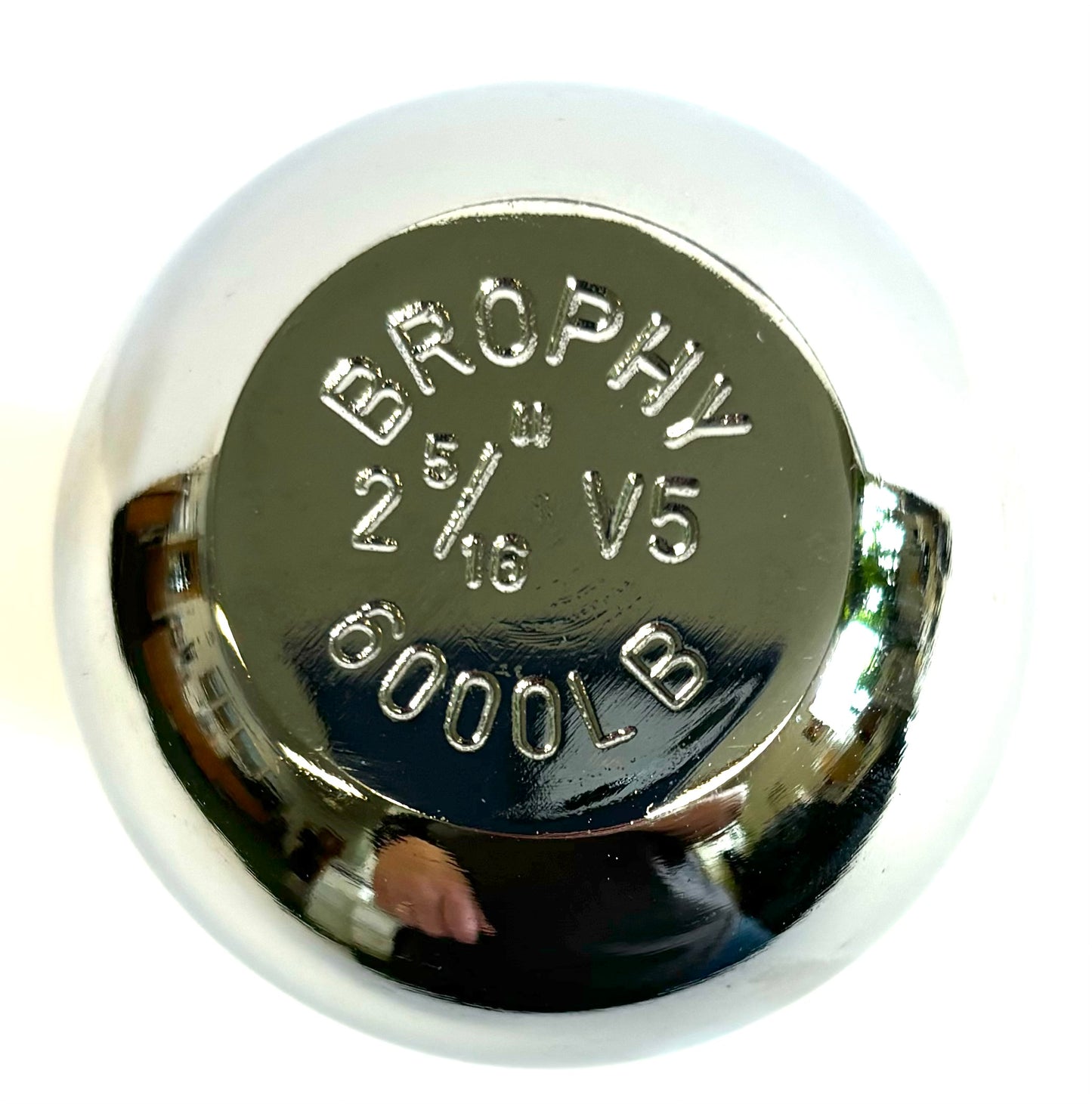 1" with 2 5/16" One Piece Ball, Chrome Plated, Rated 6,000 lbs. GVW