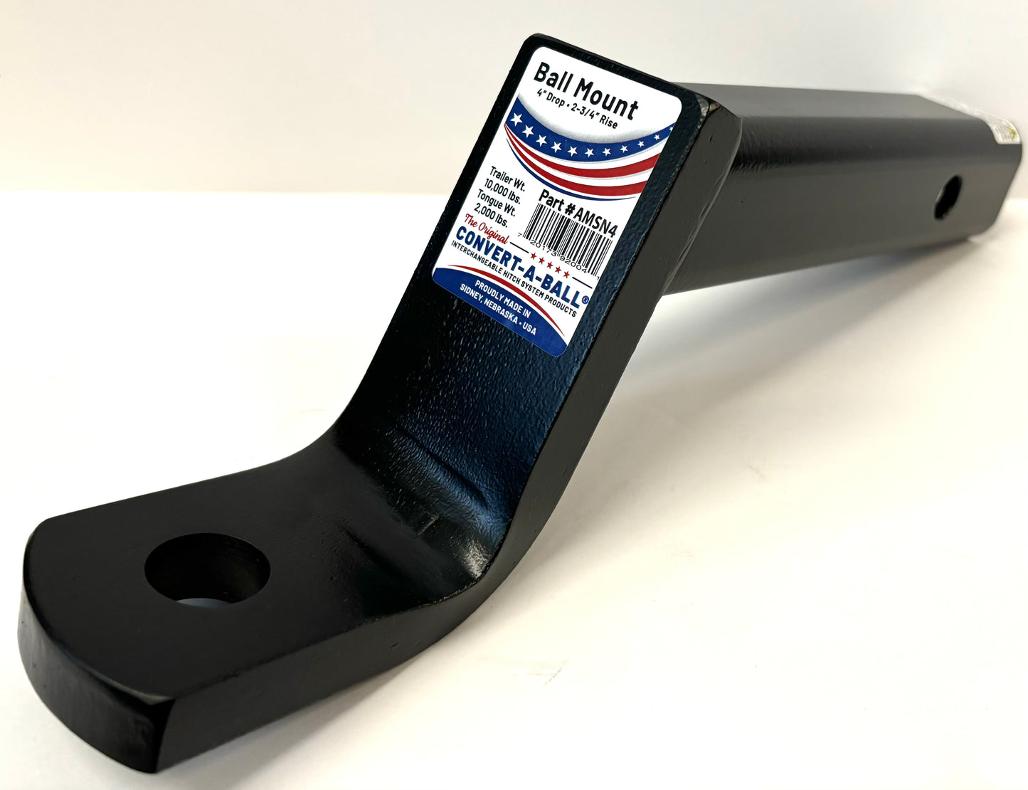 Made In The USA - 10,000 lb. 4" Drop Ball Mount (non cushioned) #AMSN4