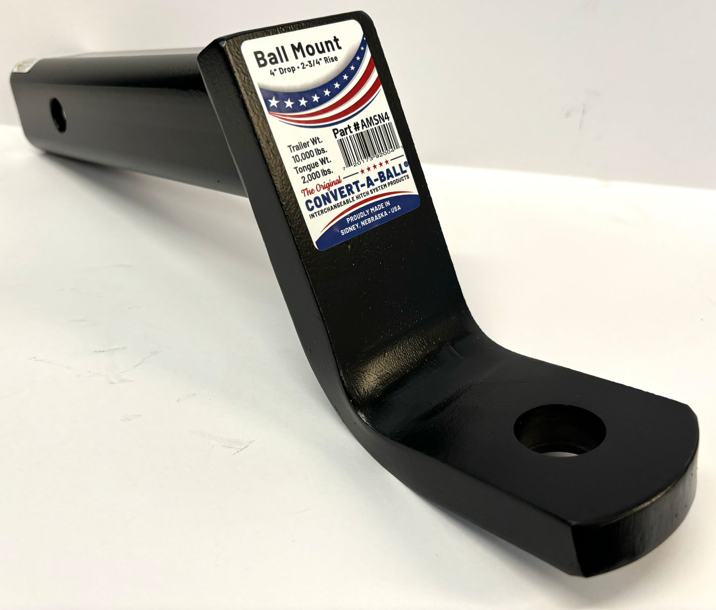 Made In The USA - 10,000 lb. 4" Drop Ball Mount (non cushioned) #AMSN4