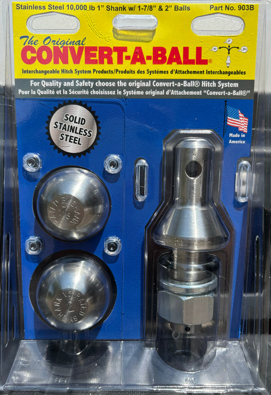 1" 2 Ball Set (1-7/8" and 2" Balls)  - Stainless Steel Part # 903