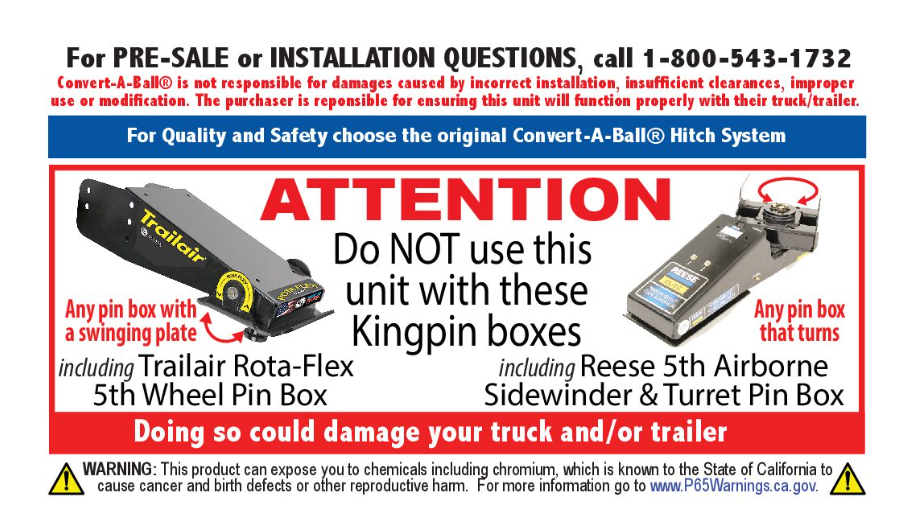 Convert-A-Ball 5th Wheel to Gooseneck Offset Adapter #C5GX1216